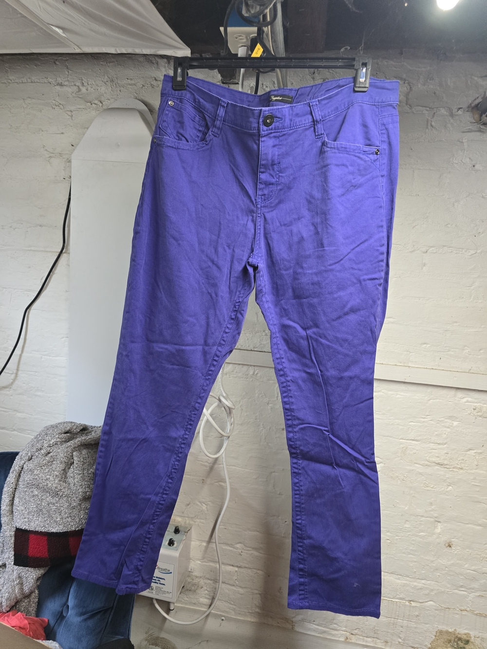 Supplies by UNIONBAY Purple Stretch Pants Women's Size 16 Straight Leg Cotton